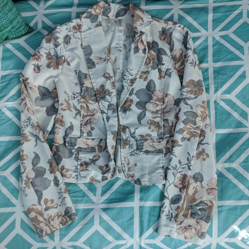 Floral Jean Blazer